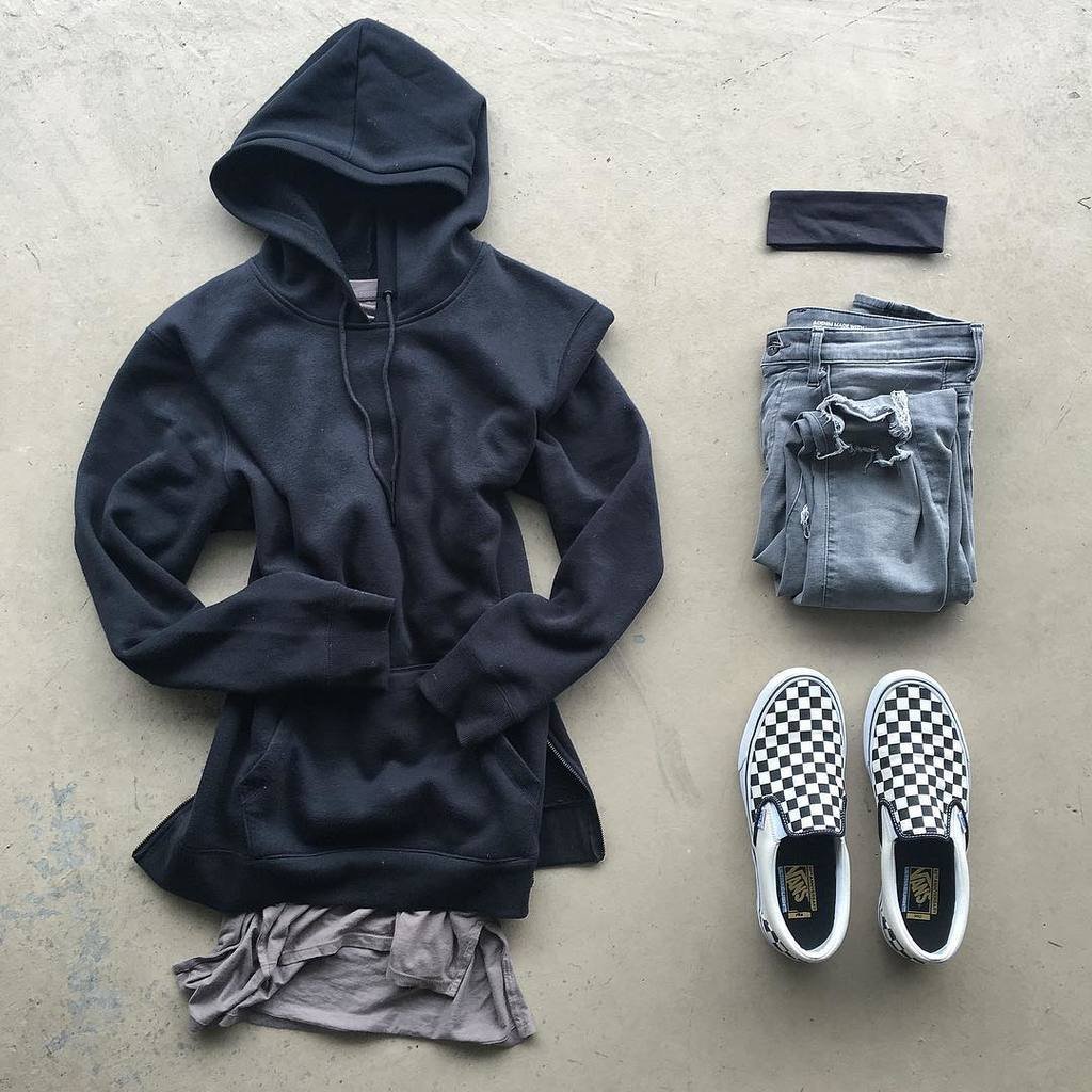 White and Black Shoes Outfit